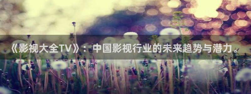 浮力影院最新入口：《影视大全TV》：中国影视行业的未来趋势与潜力。